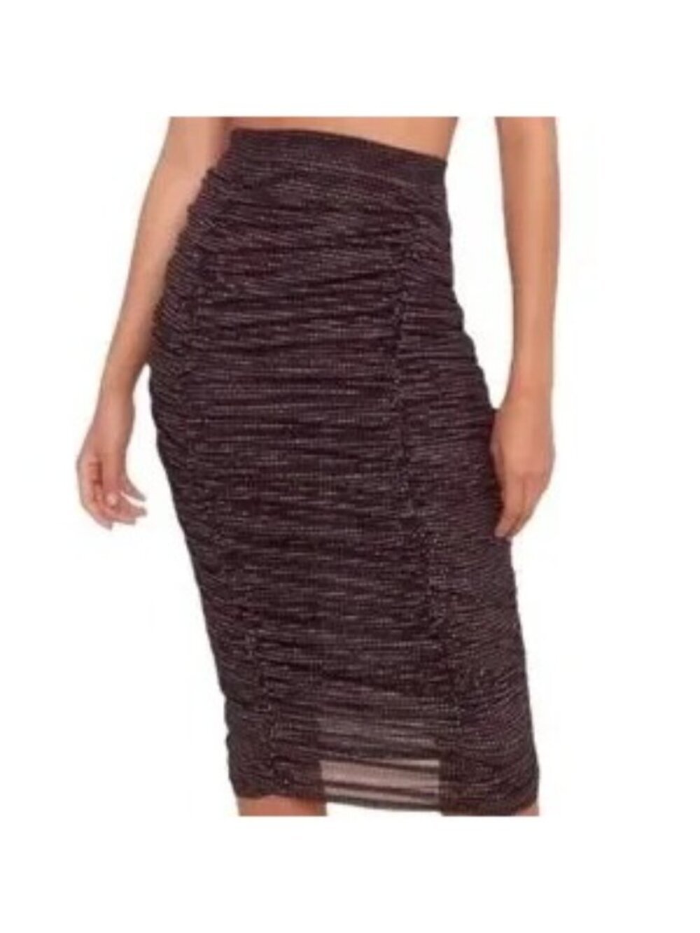 For Love and Lemons All That Glitters Black Midi Skirt